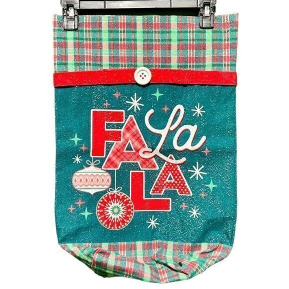 Falala Christmas‎ Holiday Fabric Gift Bag Green/Red
